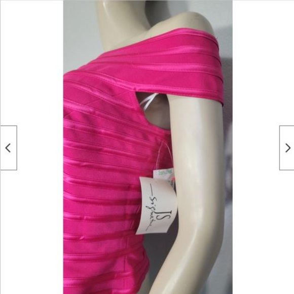 NWT JS Signature Fitted Off the Shoulder Pink Bodice Top 6 - Picture 3 of 14